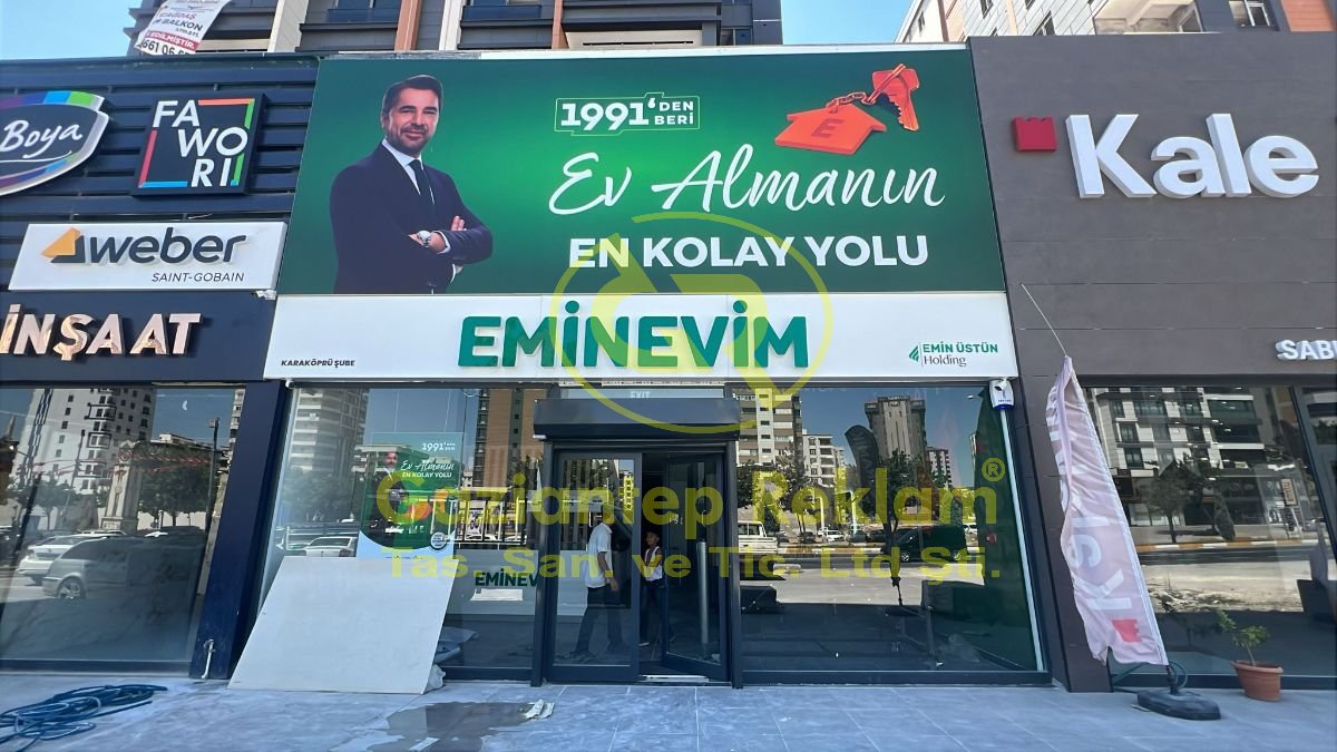 Eminevim Dev Boyut Işıklı Germe led box Tabela